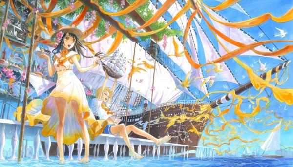 Летние аниме арты на рабочий стол