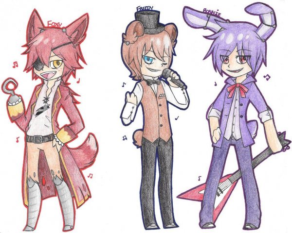 ФНАФ аниме для срисовки