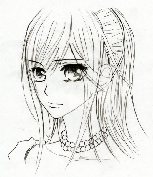 Аниме девочки карандашом
