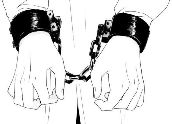 Аниме парень в наручниках