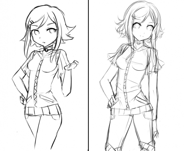 Позы для рисования аниме персонажей