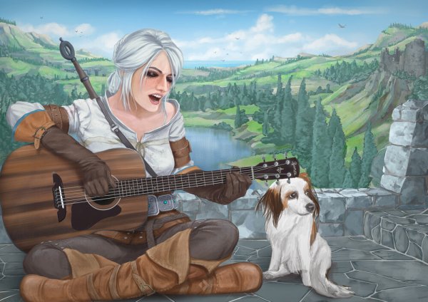 Геральт и Цири арты