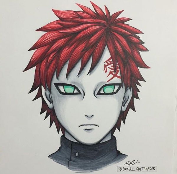 Гаара Наруто нарисовать