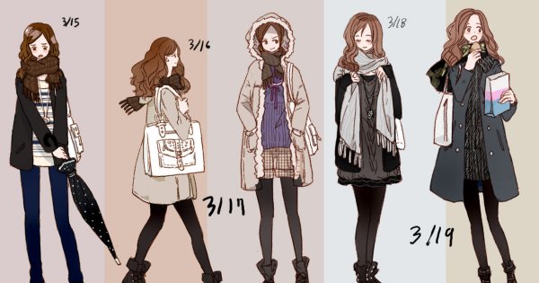 Девушки в зимней одежде референсы