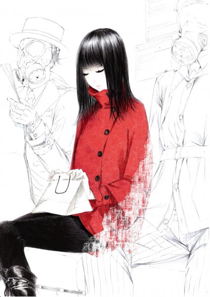 Арты девушка в пальто