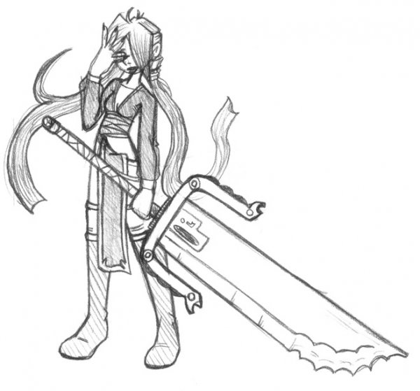 Рисунки мечей карандашом из аниме