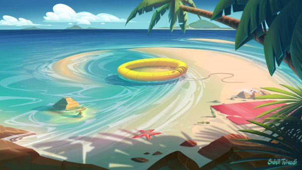 Нарисованный пляж