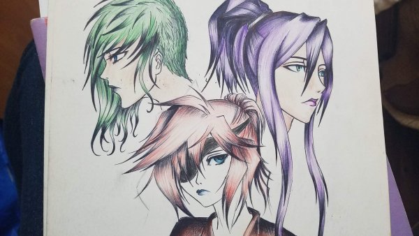 Классные рисунки аниме цветные