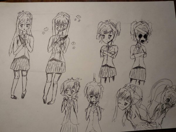 Зарисовка персонажа доки доки