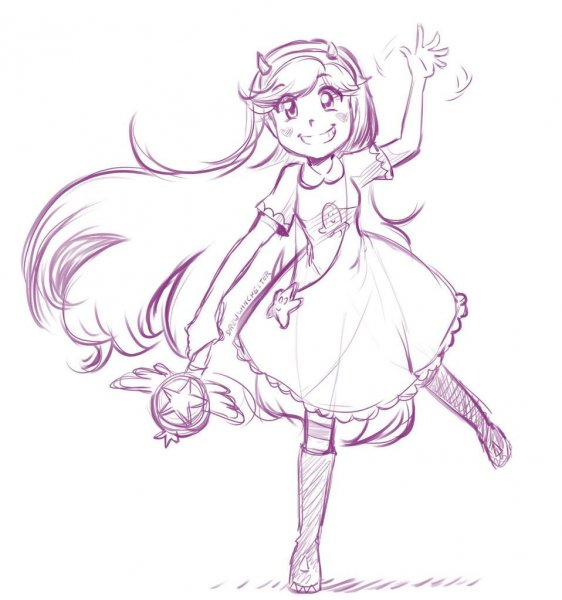 Рисунки Звёздочка батерфляйкарандашом