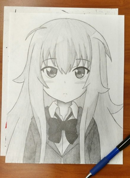 Аниме рисования школы карандашом