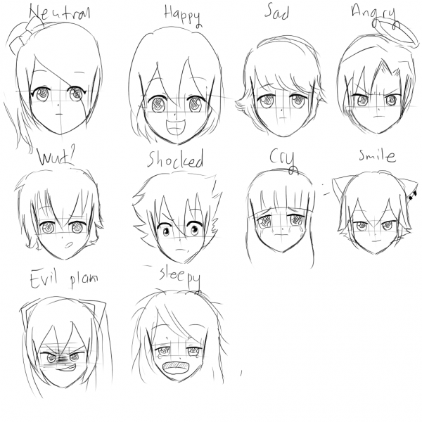 Аниме эмоции лица