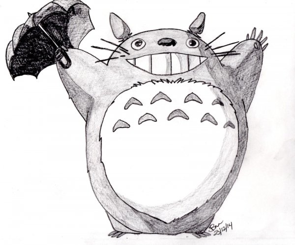 Мой сосед Тоторо черно белый