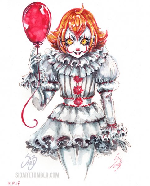 Клоун в мультяшном стиле