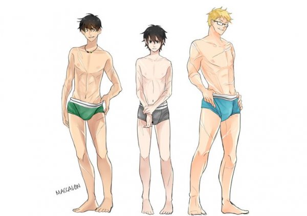 Аниме парнишка в трусах