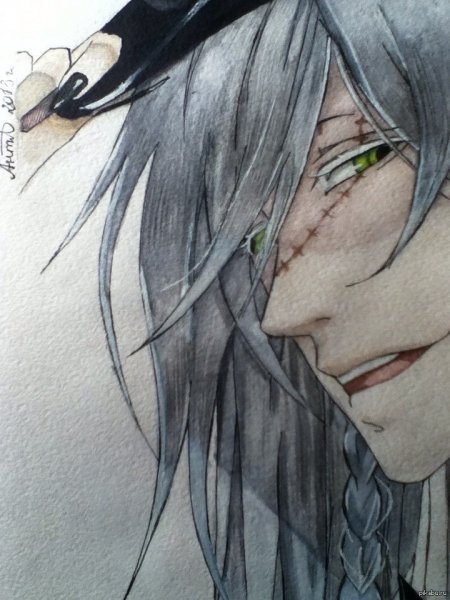 Рисовать аниме темный дворецкий Гробовщик