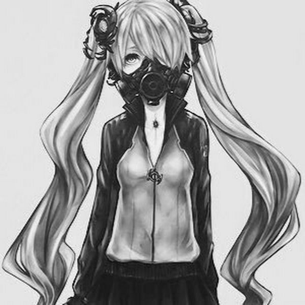 Аниме девушка в маске