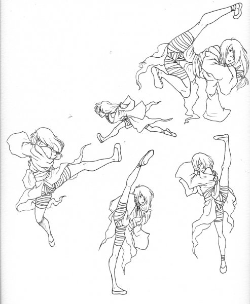 Аниме боевые позы