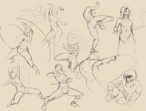 Девушка дерется референс