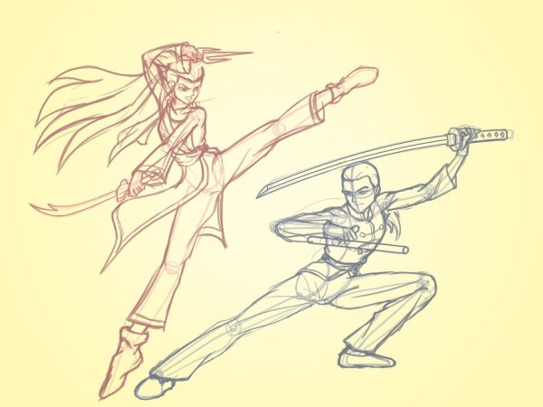 Самурай в сражении аниме