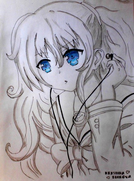 Аниме рисунки на бумаге