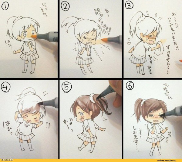 Смешные мини комиксы аниме
