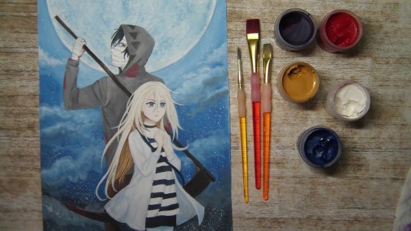Аниме красками гуашь