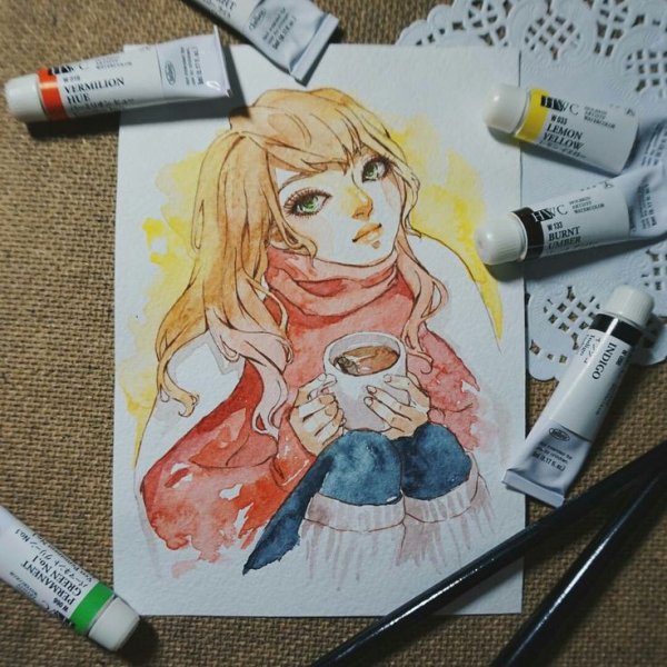 Аниме акриловыми красками