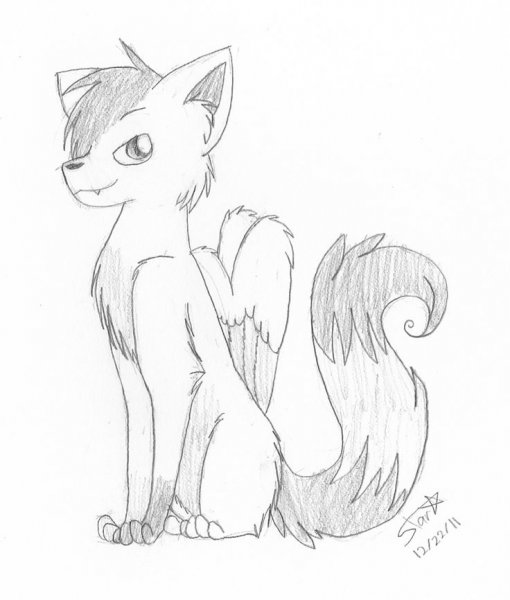 Аниме звери карандашом