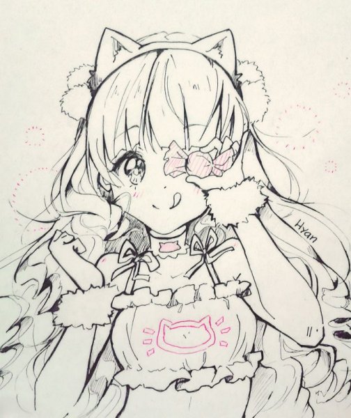 Новогодние аниме карандашом