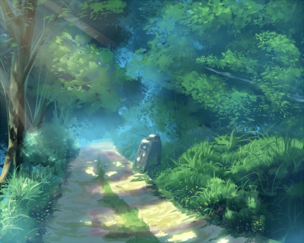 Озеро в лесу арт