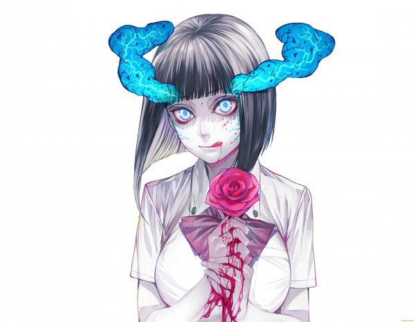 Аниме ужасы черно-белое