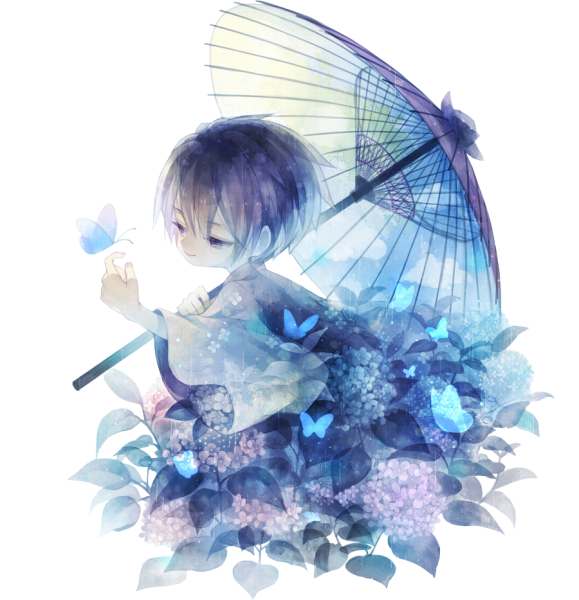 Аниме кун с бабочками