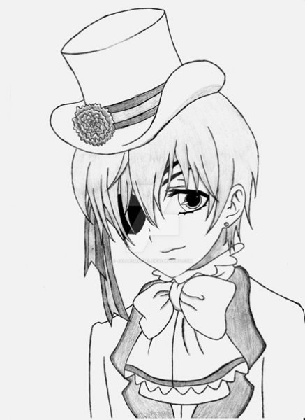 Сиэль Фантомхайв чёрно белый