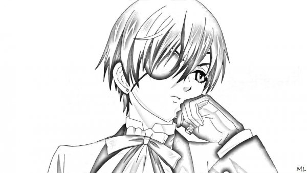 Тёмный дворецкий раскраска Сиэль