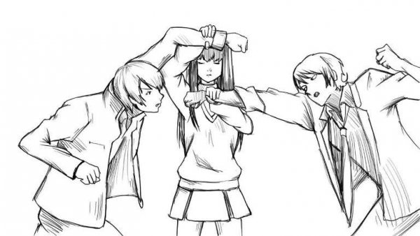 Драка аниме рисование