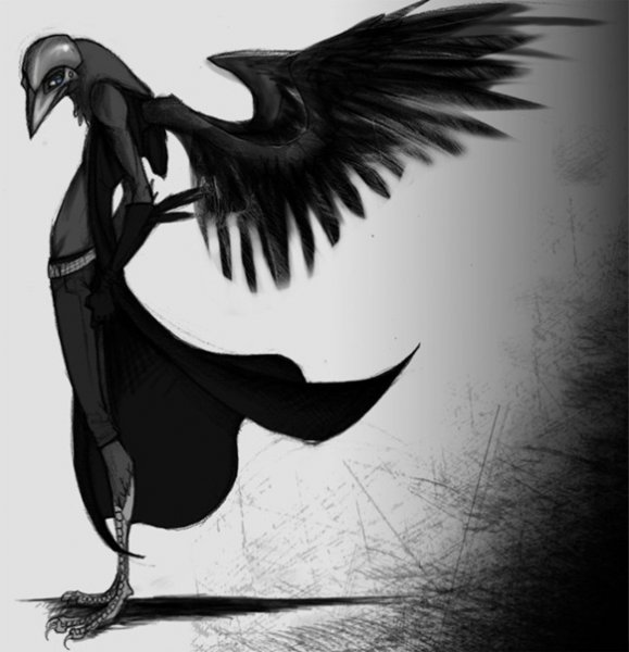 Человек с крыльями ворона
