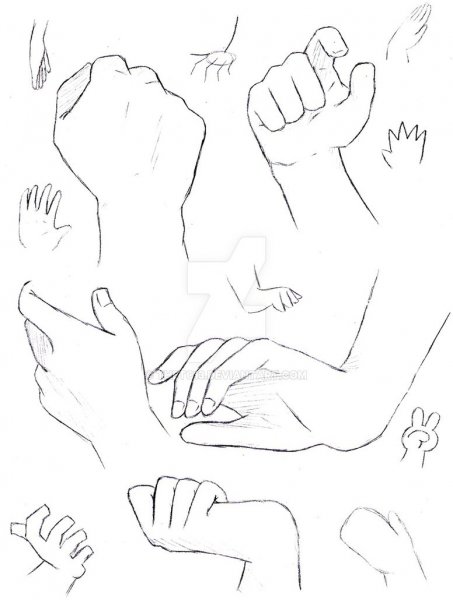 Аниме эскиз руки