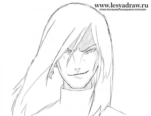 Орочимару рисунок карандашом