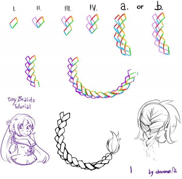 Референс прическа косички аниме