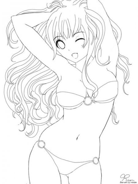 Аниме девушки в купальниках