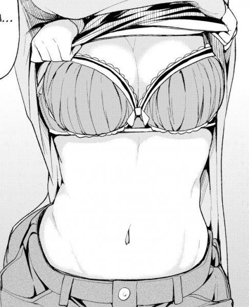 Аниме грудь чб