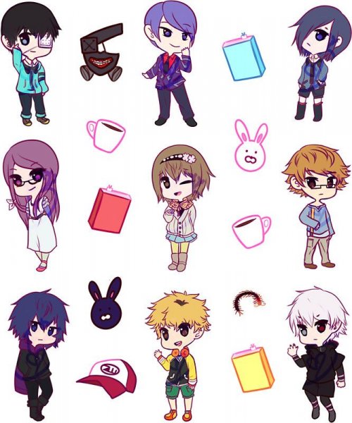 Стикеры Токийский гуль Чиби