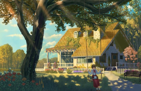 Аниме загородный дом