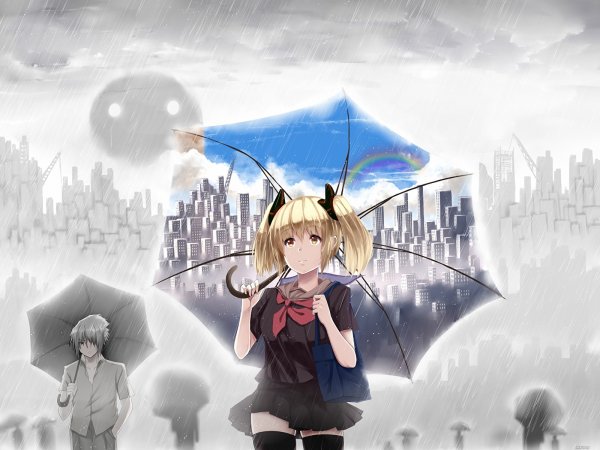 Аниме девочка с зонтиком