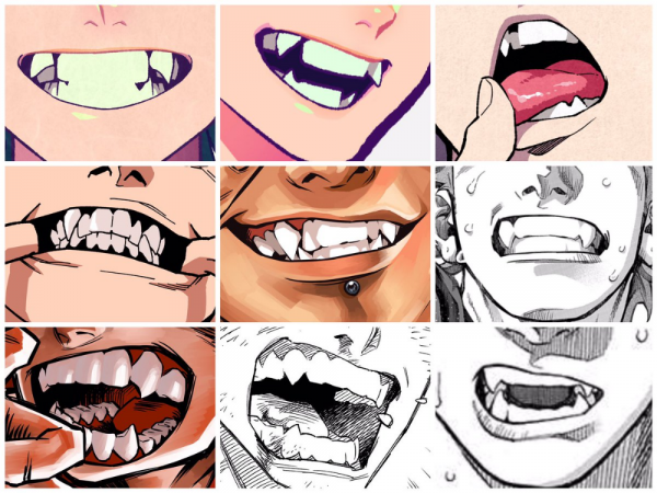 Аниме рот с клыками