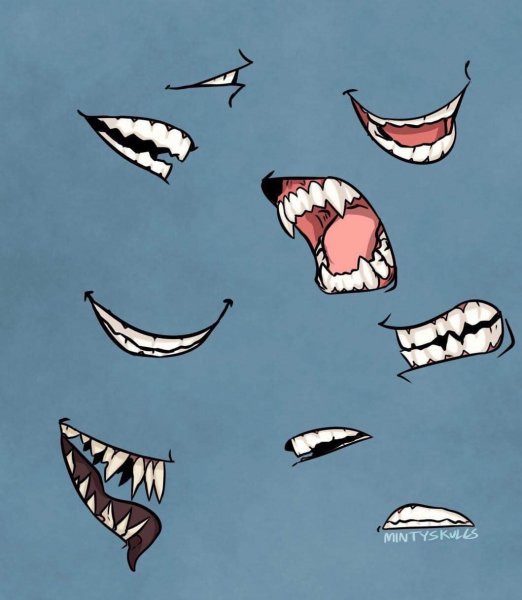 Рот с зубами арт