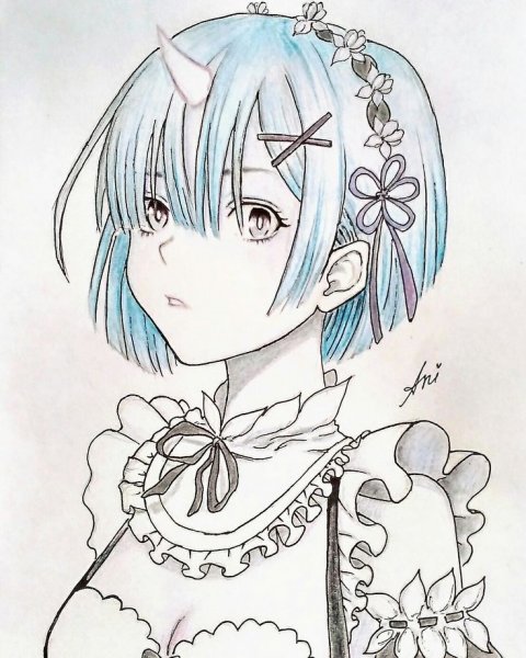 Рэм Ре Зеро срисовки рем