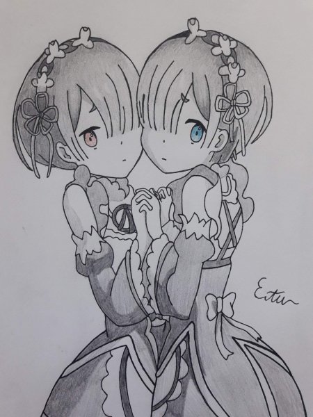 Рэм Ре Зеро срисовки рем