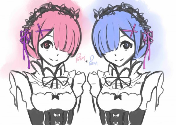 Рам Ре Зеро арт карандашом